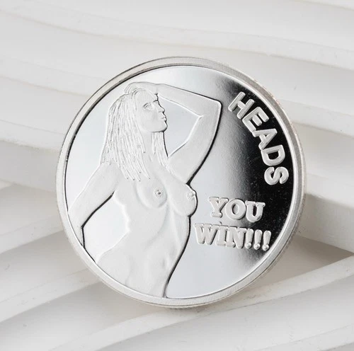 Sexy! Heads You Win Tails You Loose 1 Oz .999 Fine Silver Round Coin - 1226B