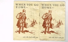 1917 Vintage World War I Training Camp Booklet When You Go Home