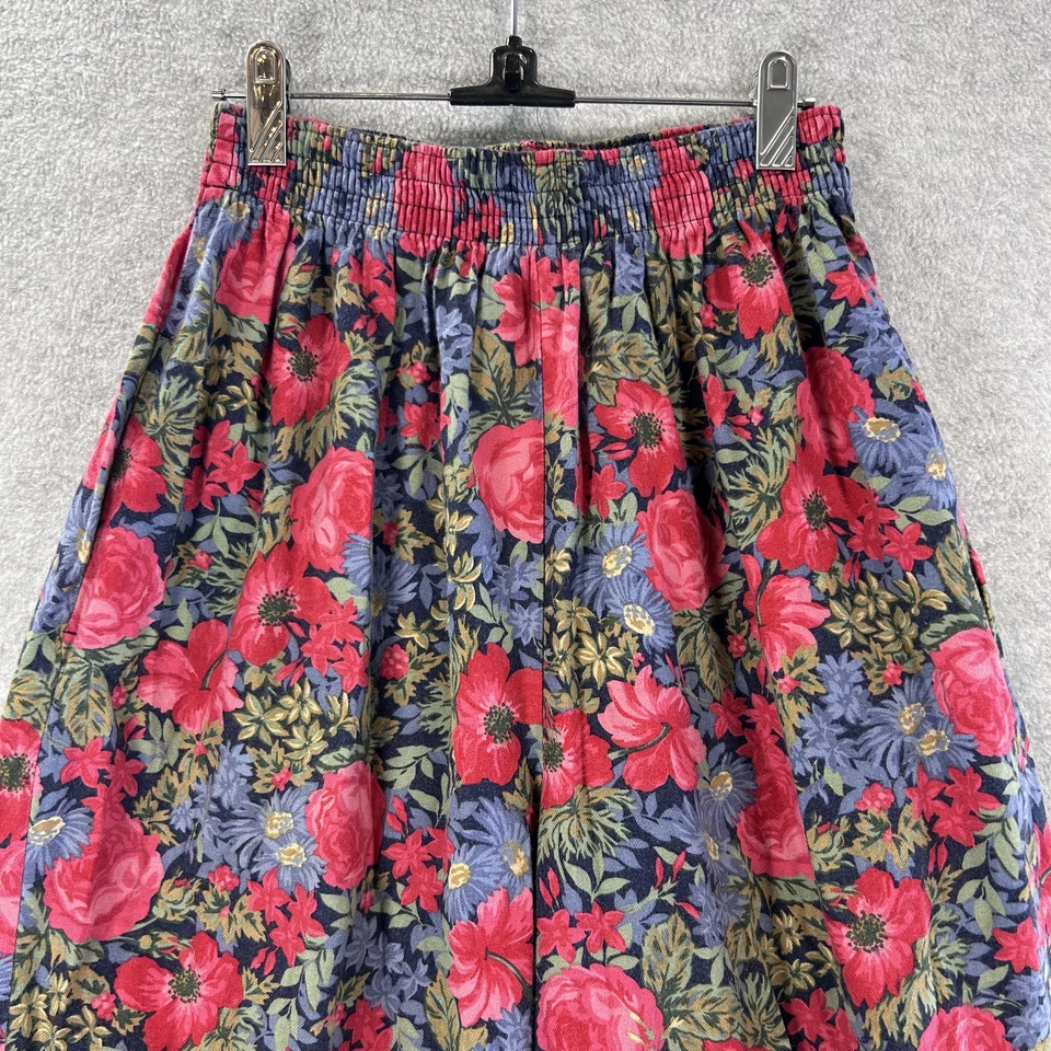 Vtg Laura Ashley Lg high waisted Floral Pattern Pants Granny Cottage Wool Blend - Image 2 of 4