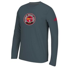 Michigan Wolves Hawks MLS Adidas Onix Grey MWH 74 Primary Logo L/S T-Shirt