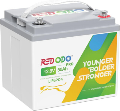 Redodo 12V 50Ah LiFePO4 Lithium Batterie mit 50A BMS für Wohnmobil Solar