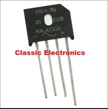 Lot of General Instruments KBU4J 4 Amp 600V Bridge Rectifier 4-Pin SIP