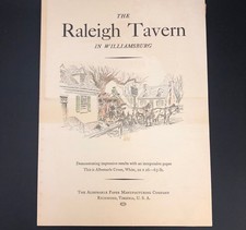 VTG Albemarle Paper Manufacturing Co Richmond, VA Paper Sample Raleigh Tavern 