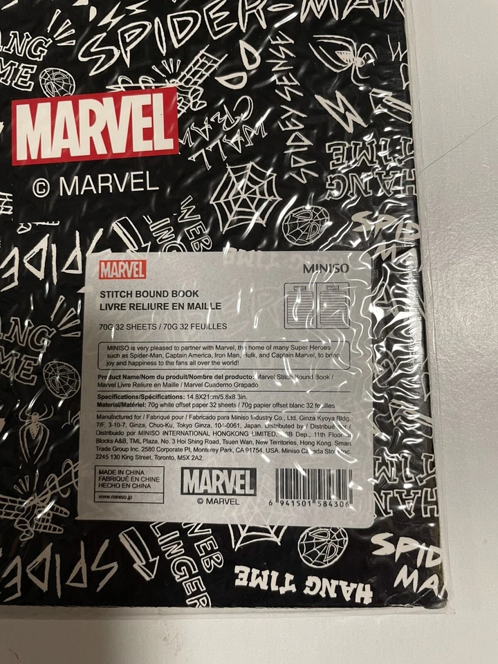 Libro encuadernado Marvel Stitch 32 páginas, 5,5 x 8,5, Miniso, nuevo en paquete Foto 3 de 3