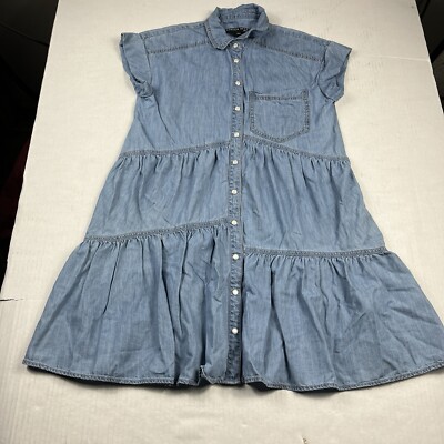 Blue Veronica Beard Shirt Dress Veronica Beard Mini Chambray