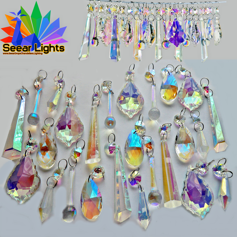 Chandelier Droplets Bundles Cut Glass Crystals Beads Drops Choice of