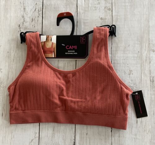 No Boundaries Seamless Double Scoop Cami Bra Color Clay Brick Medium NWT