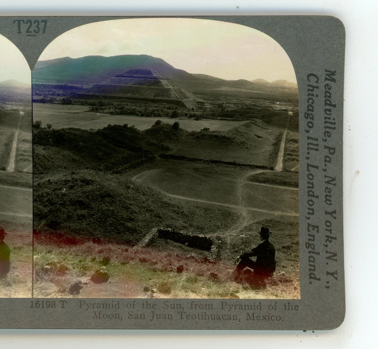Pyramid of the Sun San Juan Teotihuacan Mexico Keystone Stereoview