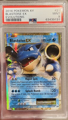 Blastoise EX 21/108 PSA 9 MINT Pokemon TCG XY Evolutions HOLO FULL
