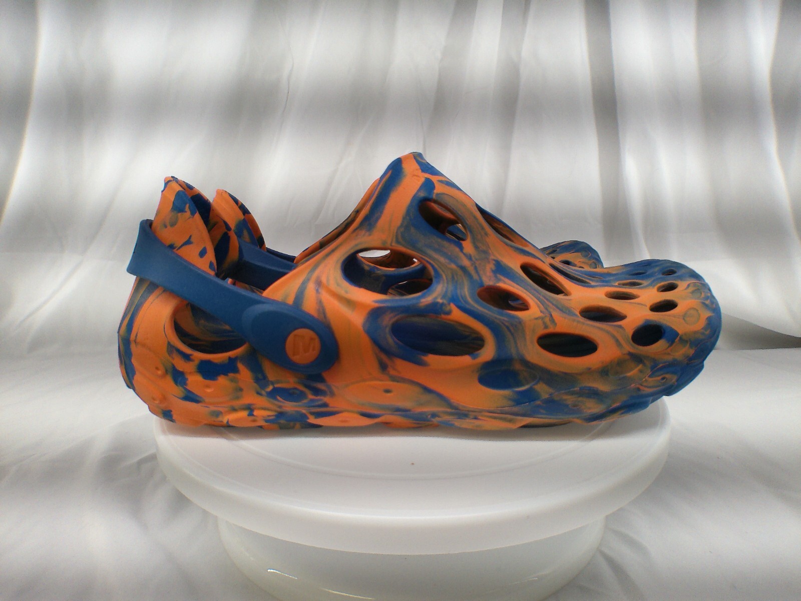 Zoccoli slip on casual Merrell Hydro Moc uomo 10 blu e arancione stile coccodrillo