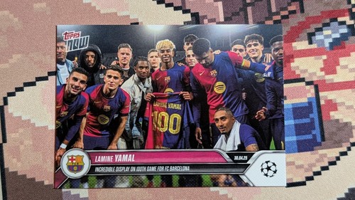 2024-25 Topps NOW Lamine Yamal Champions League Card #149 100th game