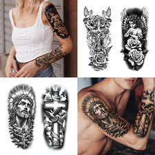 Christian Cross Temporary Tattoo for Women Men Large Religious Jesus God Fake Ta