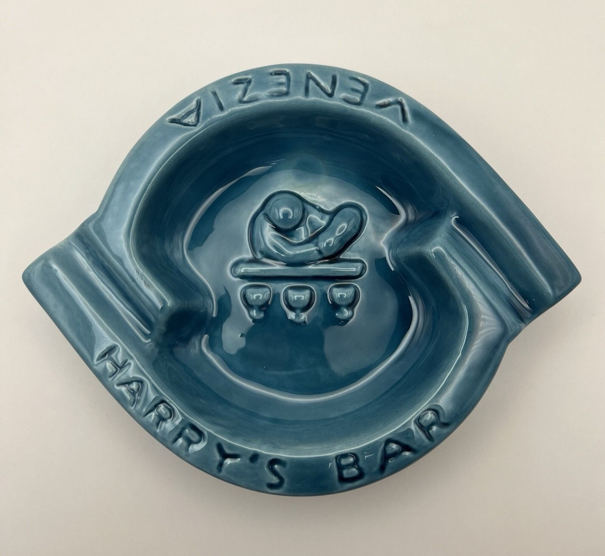 Vintage Harry's Bar ~ Venice Italy Ceramic Blue Ashtray | eBay