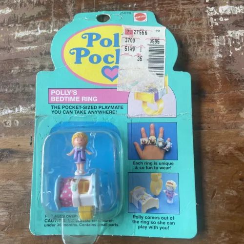 Vintage Polly Pocket Ring Polly’s Bedtime HTF  1991 Sealed