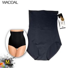 NWT Wacoal Women's M Beyond Naked Cotton Shaping High-Waist Brief 808330 Black