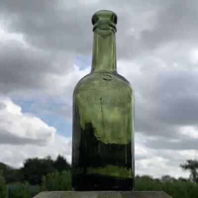 Vintage Glas James Smith & Co Manchester Old Fashioned Green Glass
