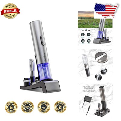 Deluxe Wine Gift Set   Electric Opener, Preserver, & Accessories in One Package