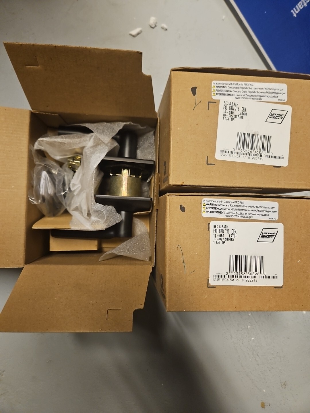 Schlage F40-BRW-CEN Broadway Privacy Door Lever Set 3-Pack