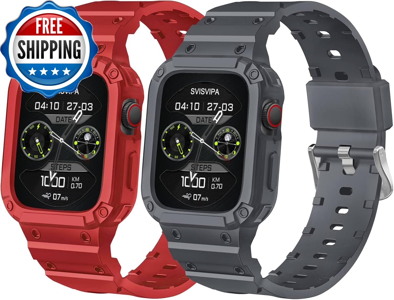 【2パック】Apple Watch 45Mm 44Mmm 42Mm Iwat用 GZGZHISY ケース付きバンド