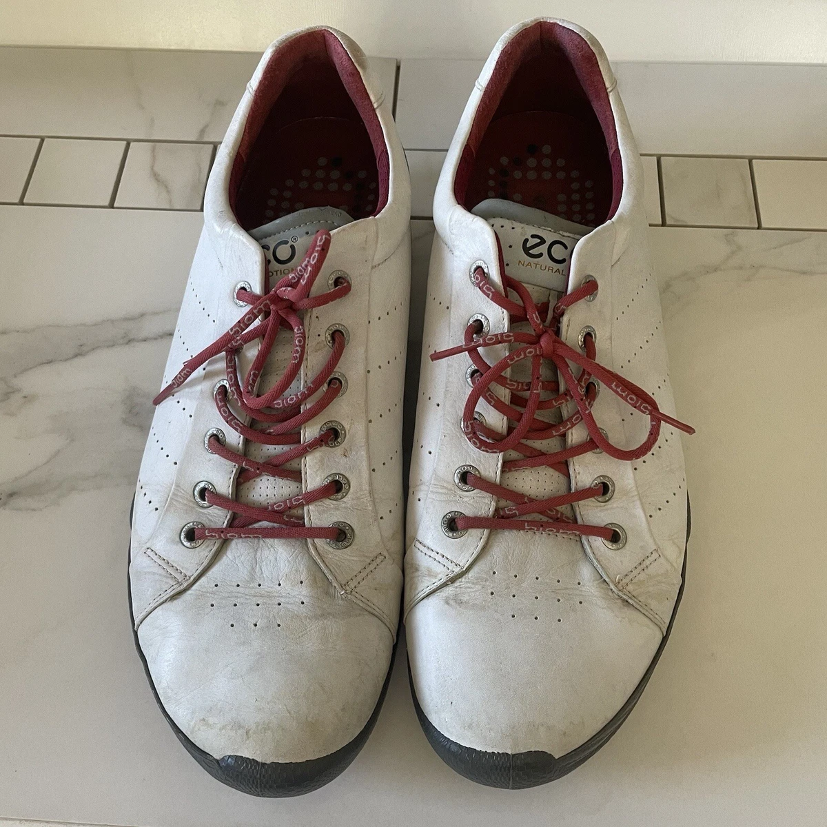 ECCO Biom Golf Mens 45 US Yak Leather White Gray Natural Motion | eBay