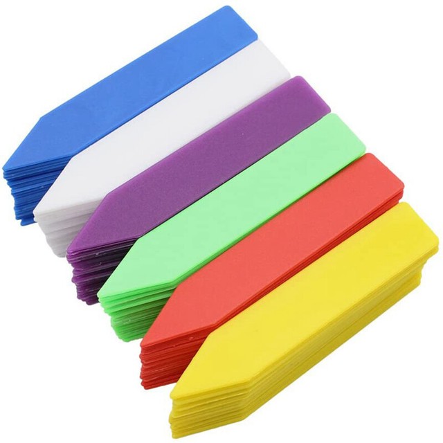 5X(600 Pcs 4 Inch Plastic Plant Tags 6 Colors Nursery