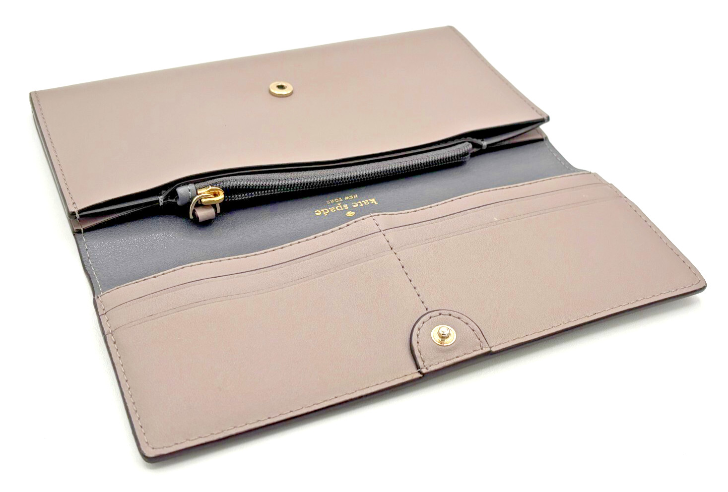 Kate Spade New York Bifold Full Size Wallet Taupe Putnam Pim Multi Pocketed