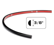 Cowles 37-651 Black Half Round Molding - 3/8" x 50' Kit