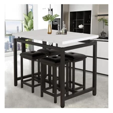 5 PCS Counter Height Table Set Bistro Bar and Stools Dining Table For Kitchen