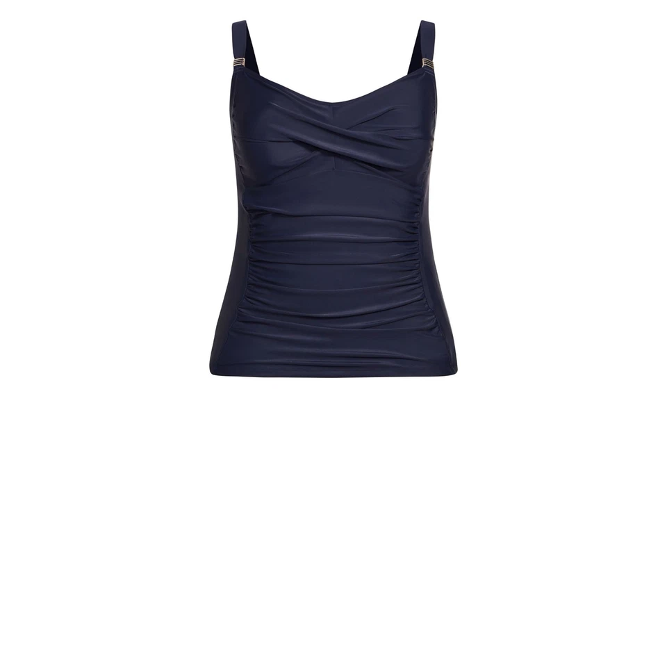 Camiseta de baño Avenue NAVY talla grande Twist Tankini, EE. UU. 14 Foto 3 de 3