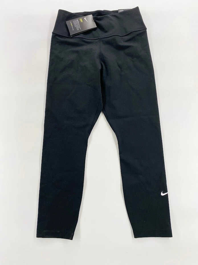 Nike DD0247-010 W ONE Tight Mid Rise Crop Leggings Womens Black Size Small