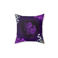 Vintage Dark Purple Valentine's Day Pillow Pillow Cover Decor Love Heart Gift