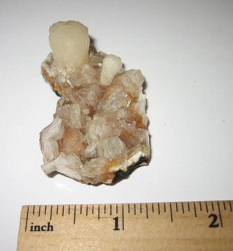 1.9" BEAUTIFUL ORANGE HEULANDITE CRYSTAL CLUSTER, WITH PEACH STILBITE  21.2g *A3