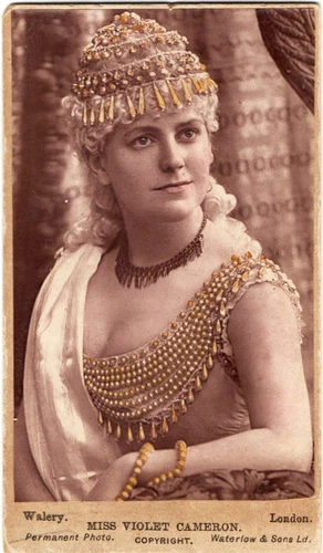 MISS VIOLET CAMERON : SCANDALOUS STAGE ACTRESS : CDV ; AD FOR MINERAL WATER - Picture 1 of 2