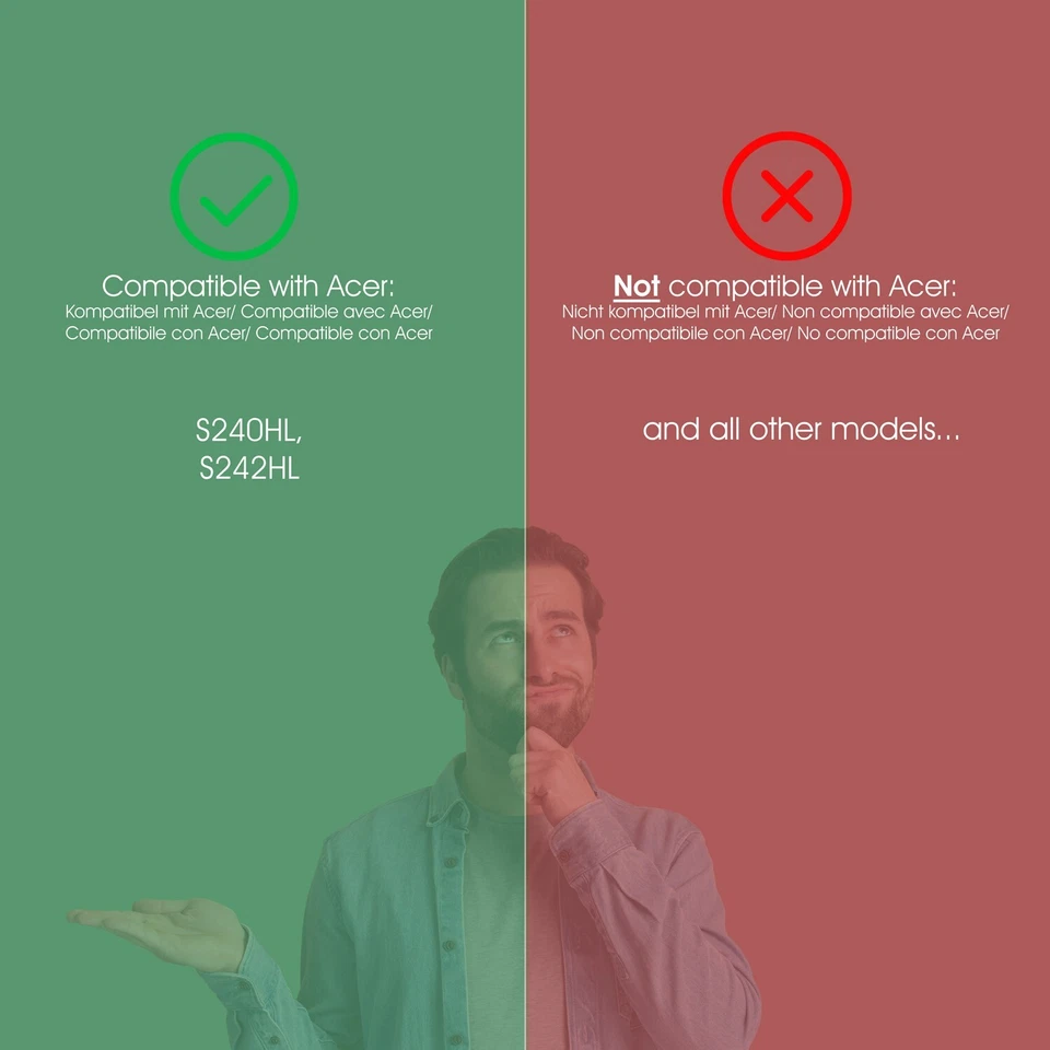 Acer Monitor (S240HL & S242HL) VESA Adapter - 75x75mm - Bild 2 von 4