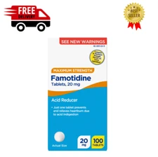 Famotidine Compare To Pepcid AC Max Strength 20mg 100ct HS TABLETS 12/25