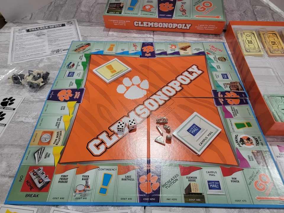 Clemsonopoly Monopoly Board Game Clemson University Cheeto Bowl Complete Petwer - Image 3 of 4