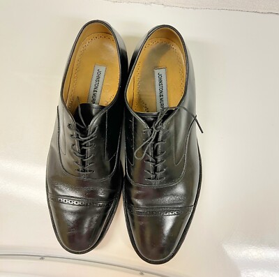 Vintage Men’s Johnston & Murphy Black Oxford Dress Shoes Cap Toe Size 10.5 C VTG Johnston & Murphy Shoes Mens 9 Oxblood Cap Toe Oxford  main image 4
