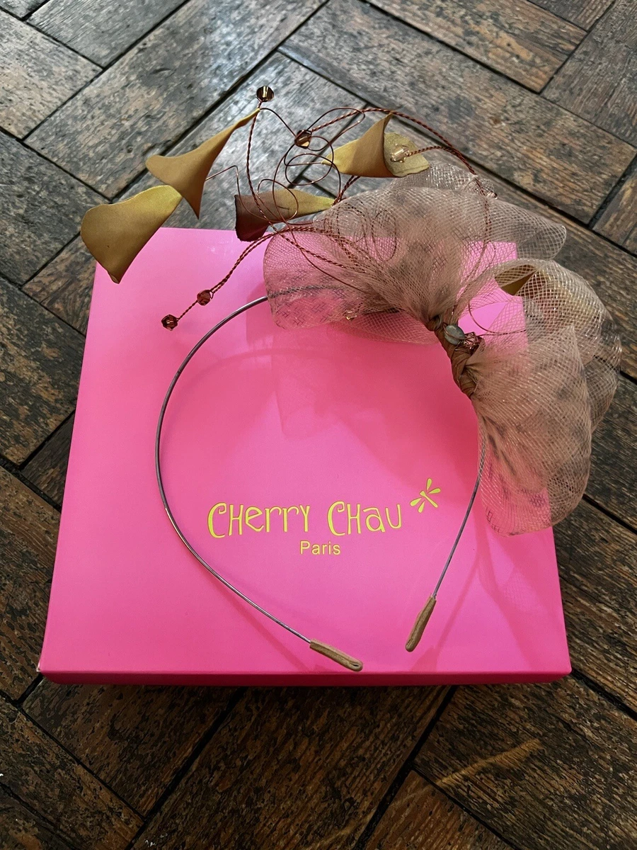 Cherry Chau brown hair fascinator vintage Selfridges Races Wedding Occasion Wear