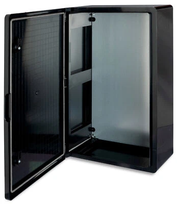 BOXEXPERT Wandschrank-Gehäuse Fleet 600x400x200mm schwarz ABS IP65 Abschließbar