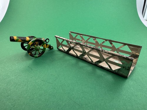 Kanone & Brücke Militärspielzeug VINTAGE SPIELZEUG Blechspielzeug