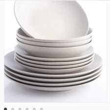 Porto by Stone Lain Semplice 12-Piece Dinnerware Set Stoneware