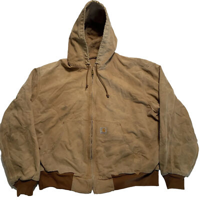 Vintage Carhartt J131 BRN Duck Canvas Brown Active Work Jacket