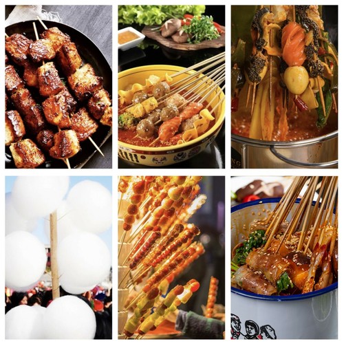 Neu Bambusspieße BBQ Grill Obst 6""-12"" Lebensmittel Vorspeise Zahnstocher breit US verkaufen - Bild 9 von 17