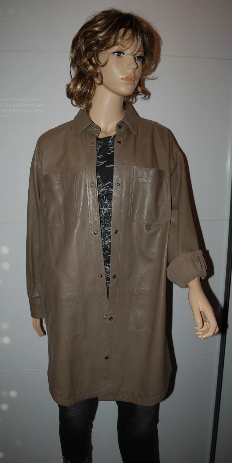 Brunello Cucinelli — Brunello Cucinelli Beautiful Leather/Silk Mix Jacket Coat Oversized Size It. 42 EU M-L