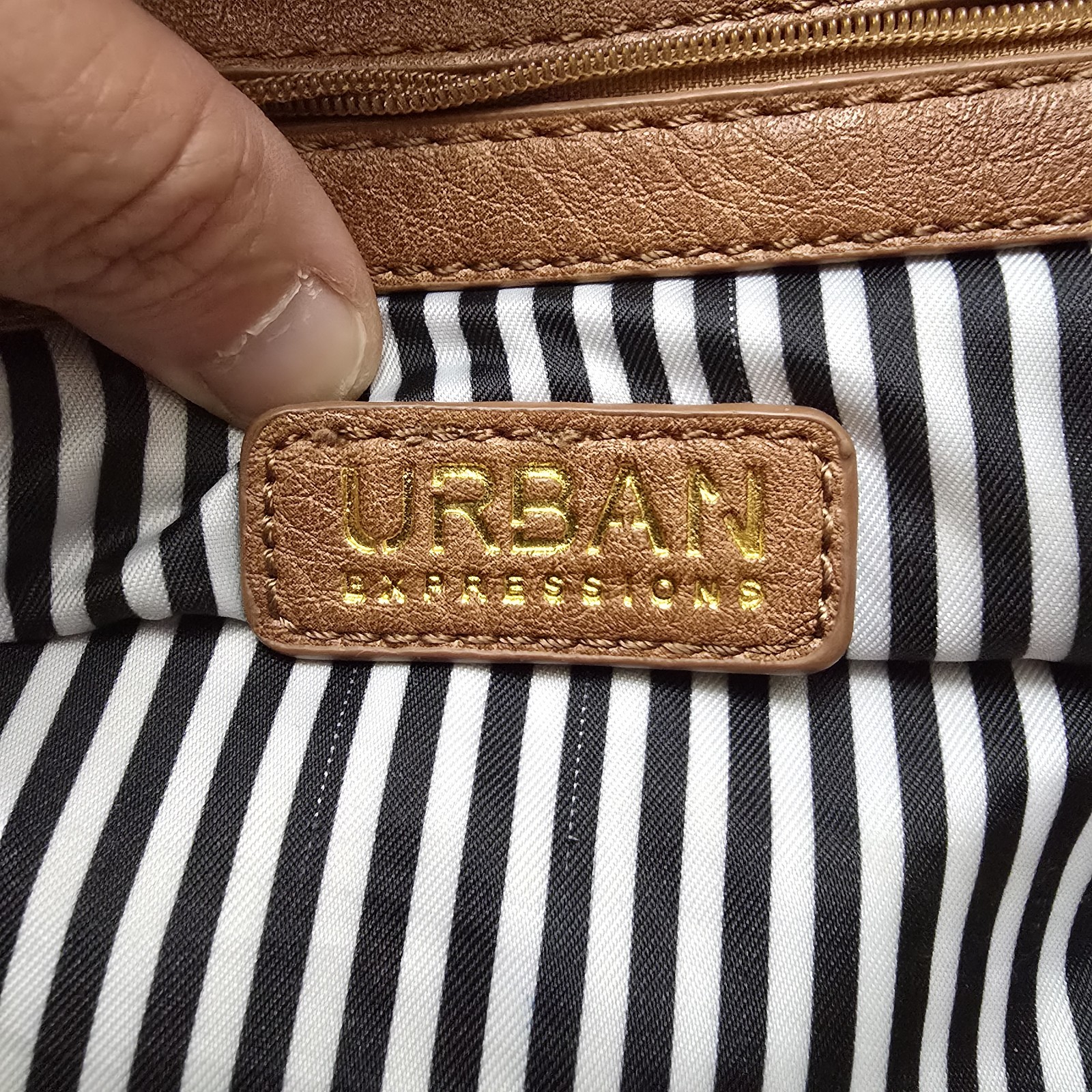 Urban Expressions Brown Faux Leather Tote Handbag Large Shoulder Bag  thumbnail 2