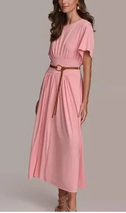 chinese dress ladies Satin Puff Sleeve Tie Neck Midi Dress | A-Line Dress