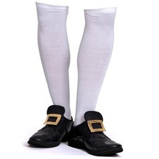 Skeleteen Colonial White Costume Socks - Knee High White Knit Colonial One Size