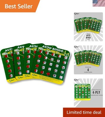 Classic Auto Bingo Cards for Road Trips - Mess-Free 4-Pack with Sliding Shutters