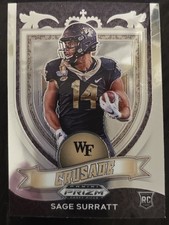 2021 Panini Prizm Draft Picks Football Crusade Sage Surratt #177 (RC)