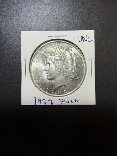 1922 Peace Dollar High Grade UNC Condition Blast White 90% Silver Nice Type Coin